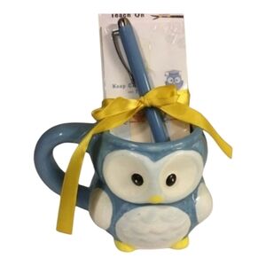 Teacher’s Owl Cup with pen and notepad new